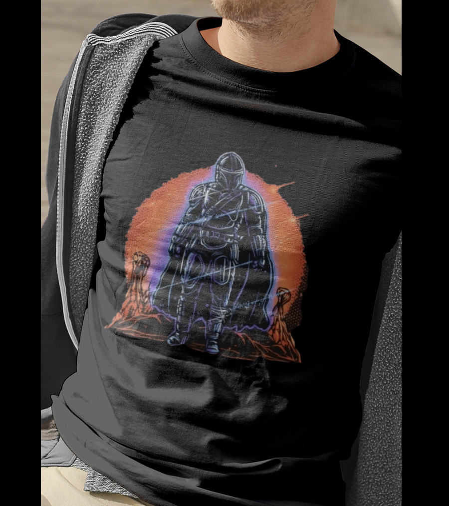 Din Djarin Night Of The Rebel Galactic Warrior Starlight Adventure T-Shirt