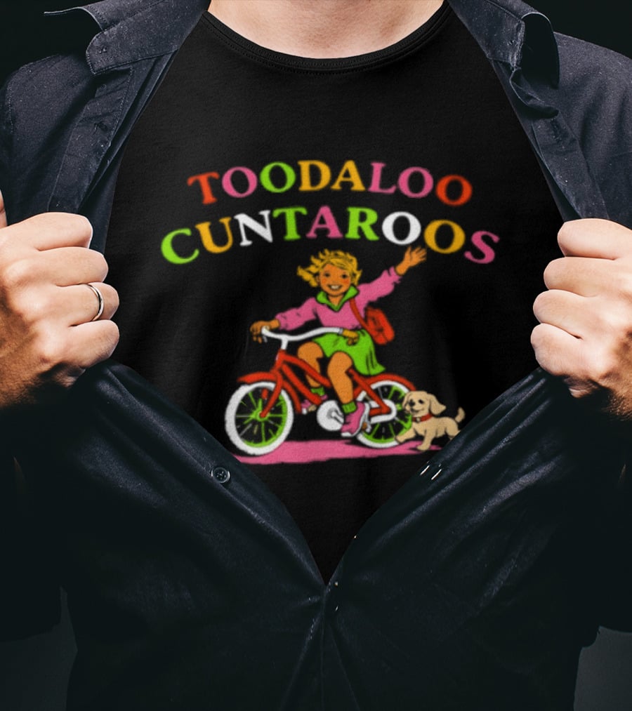 Toodaloo Cuntaroos Meme Bicycling With Dog Adventure T-Shirt