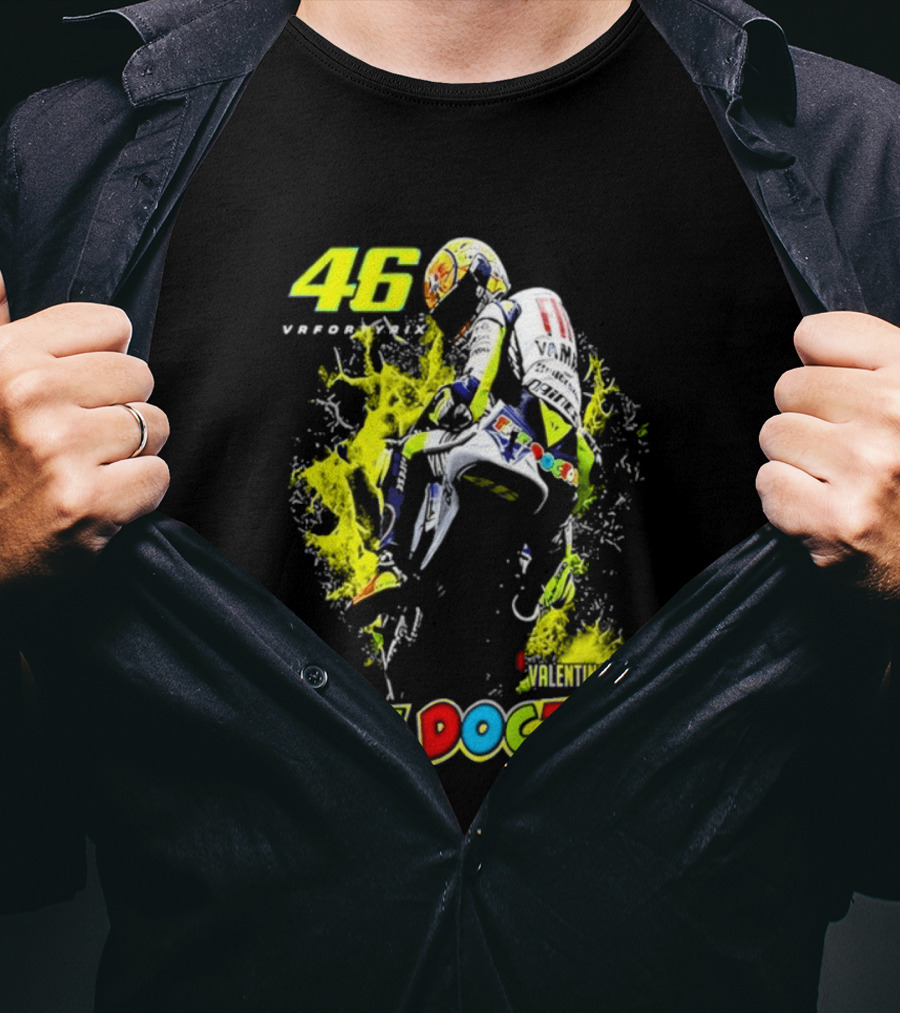 Valentino Rossi 46 VR46 The Doctor Motorcycle Racing T-Shirt