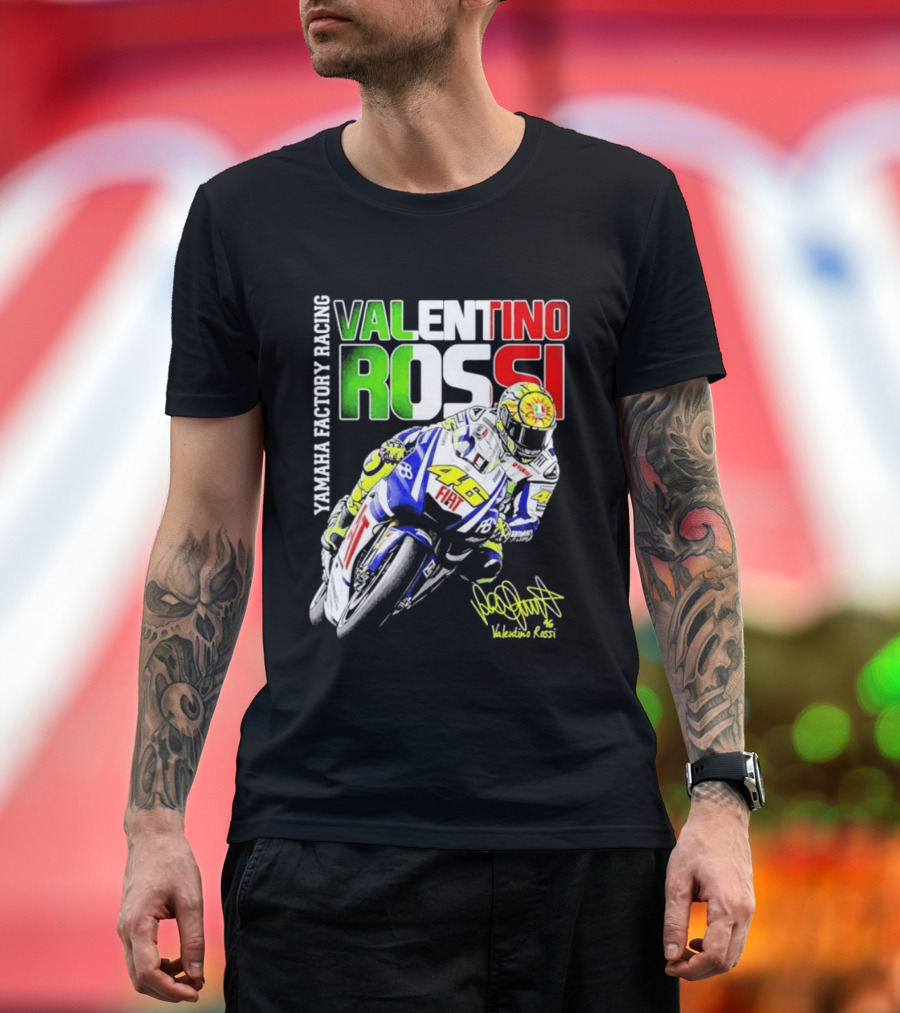Valentino Rossi Yamaha Factory Racing Motogp Fiat Racing T-Shirt