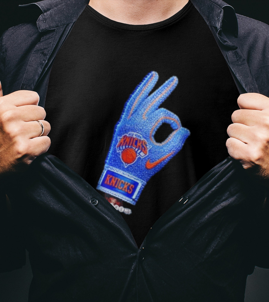 Drake Iceman New York Knicks Hand Glove Basketball T-Shirt