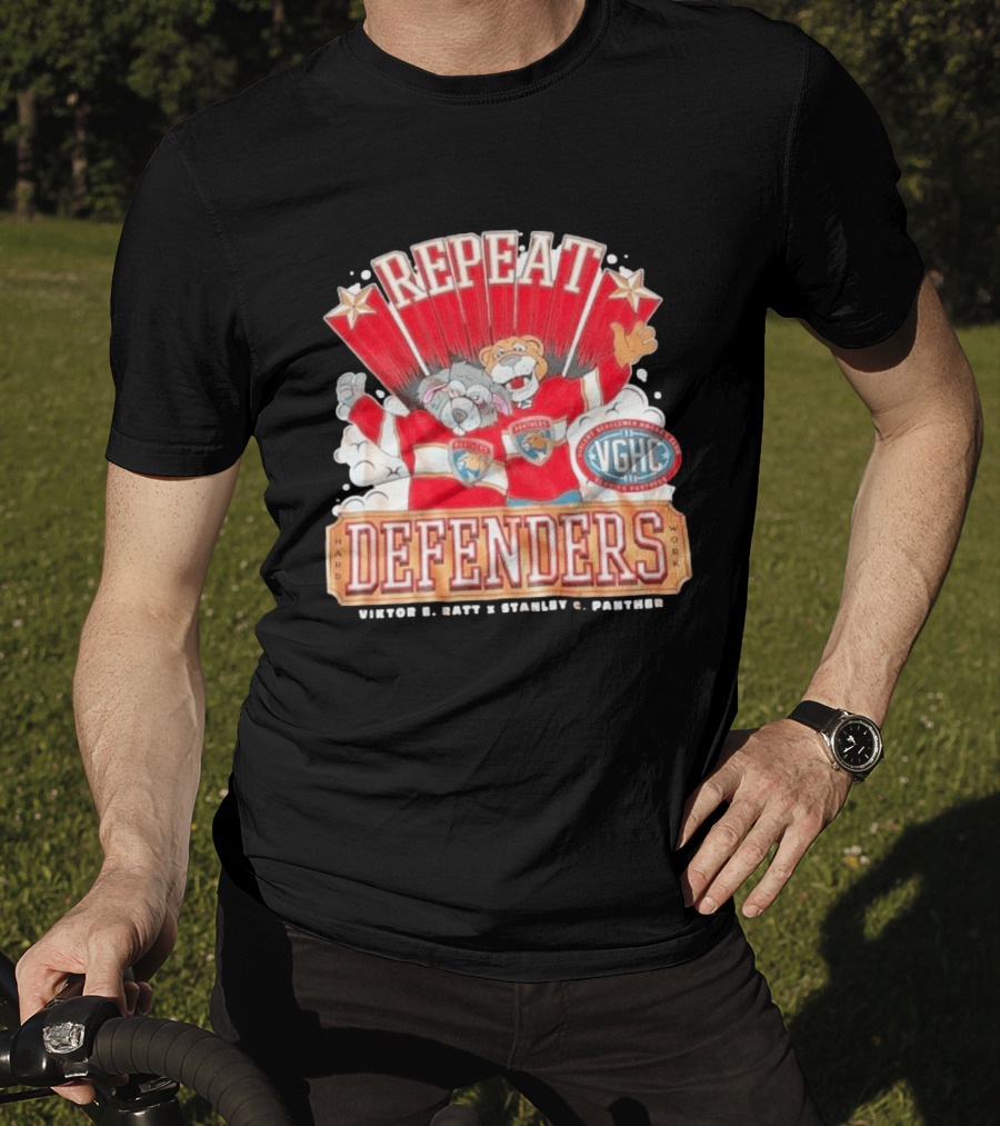 Repeat Defenders Hard Work Viktor E Ratt Stanley C Panther VGHC T-Shirt
