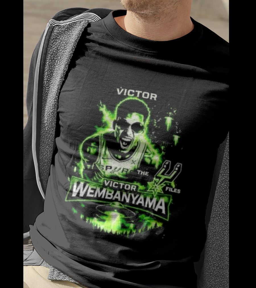 Victor Wembanyama Spurs Alien UFO Basketball 1 21 Timely Files T-Shirt