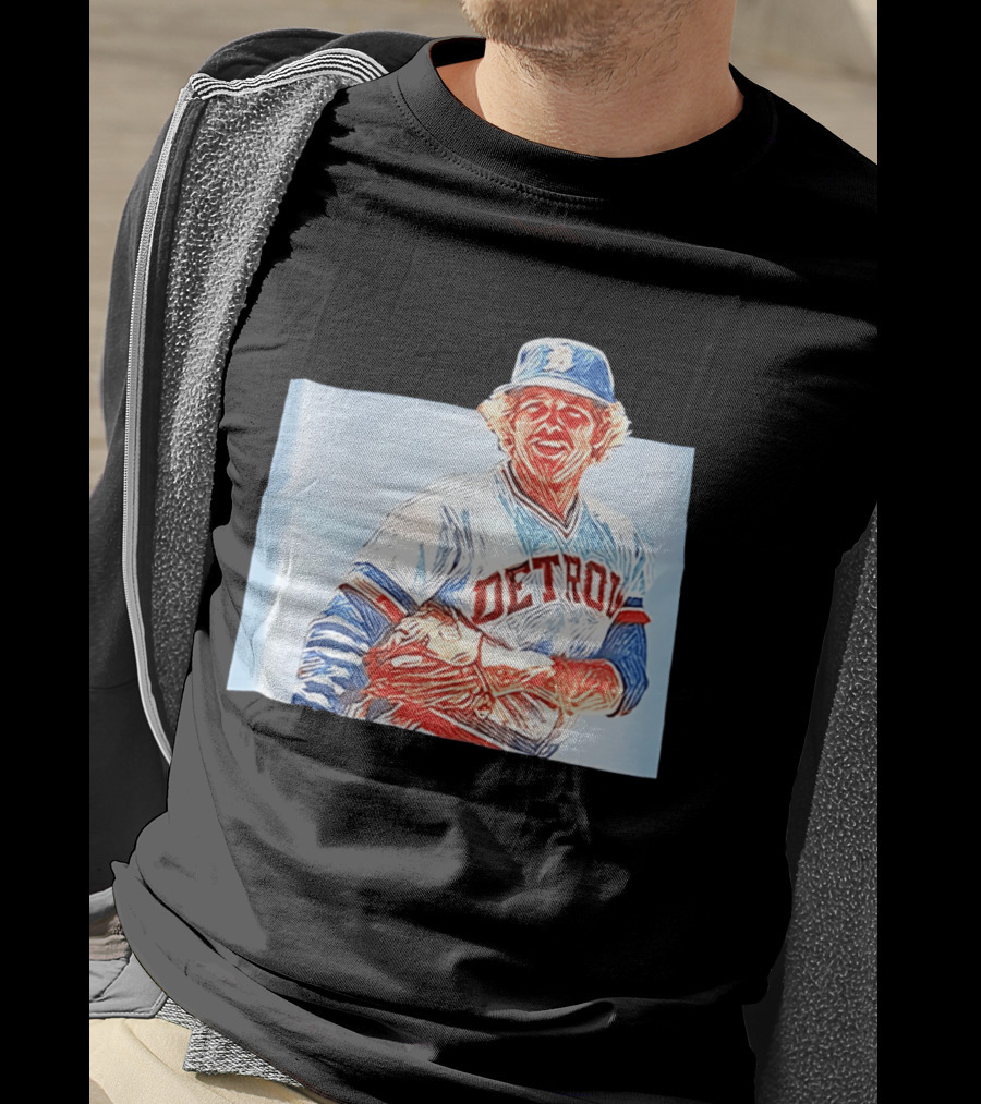 Detroit Tigers Mark Fidrych Vintage Baseball T-Shirt