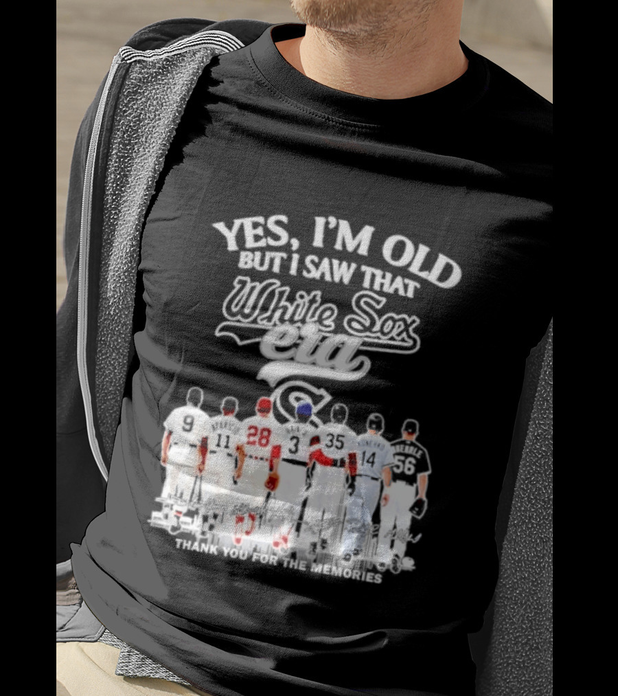 Yes I'm Old But I Saw That White Sox Era Players Skyline T-Shirt