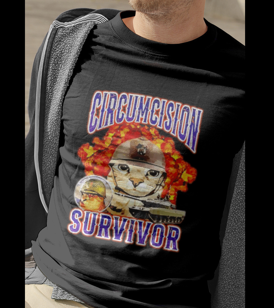 Circumcision Survivor Cat Explosion Tank Helmet T-Shirt