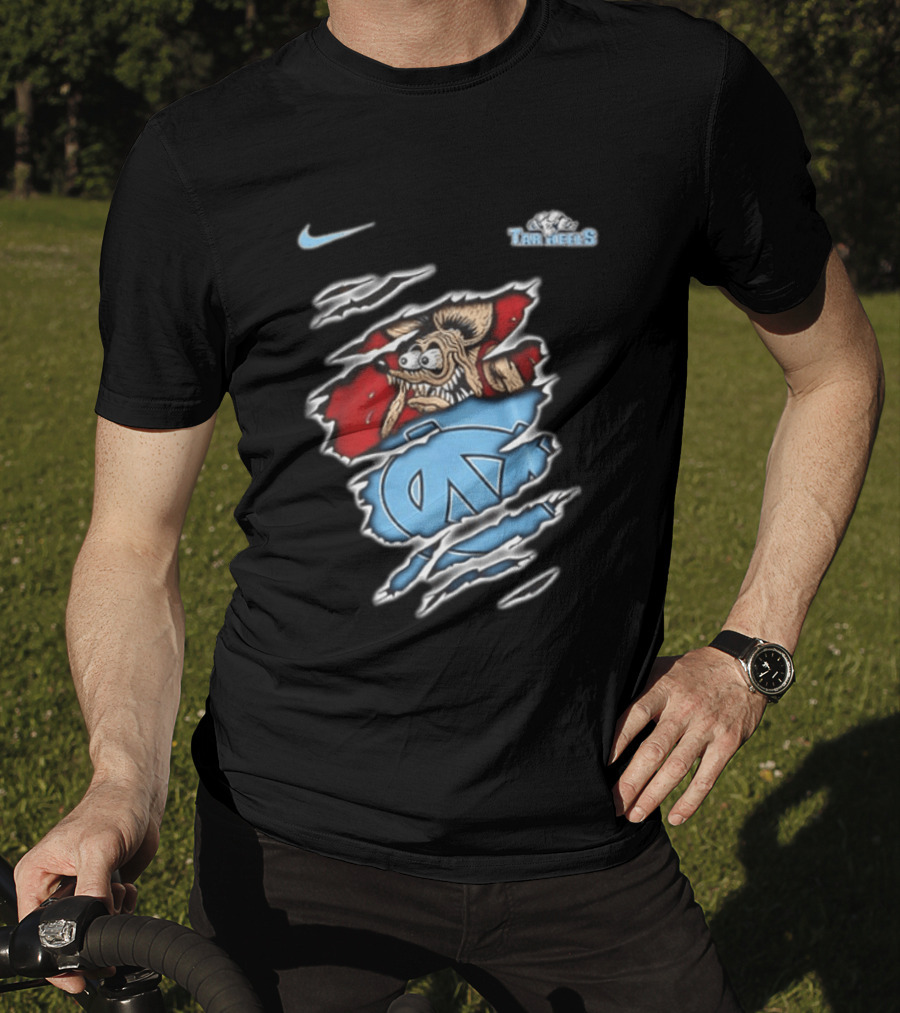 Nike North Carolina Tar Heels NCAA Rat Fink Built To Not To Bow Blue White T-Shirt