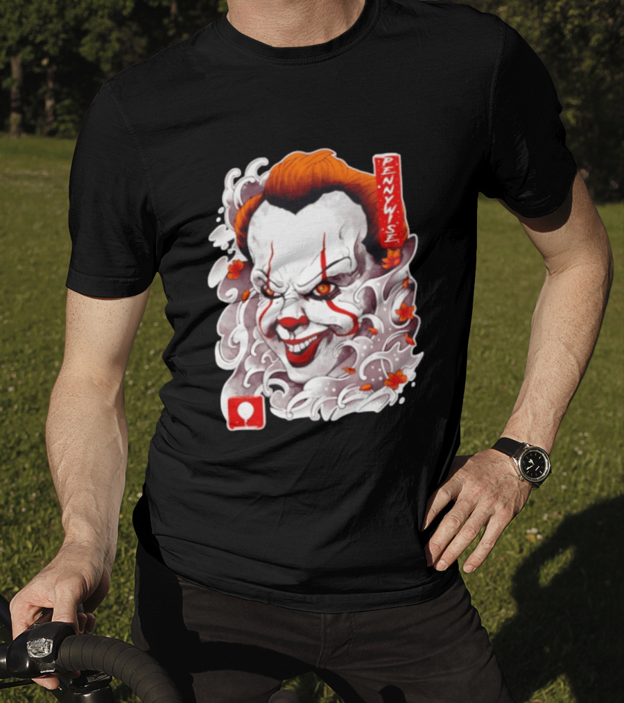 Pennywise Creepy Clown Big Head Horror It Movie Iconic Scary Face Balloon T-Shirt