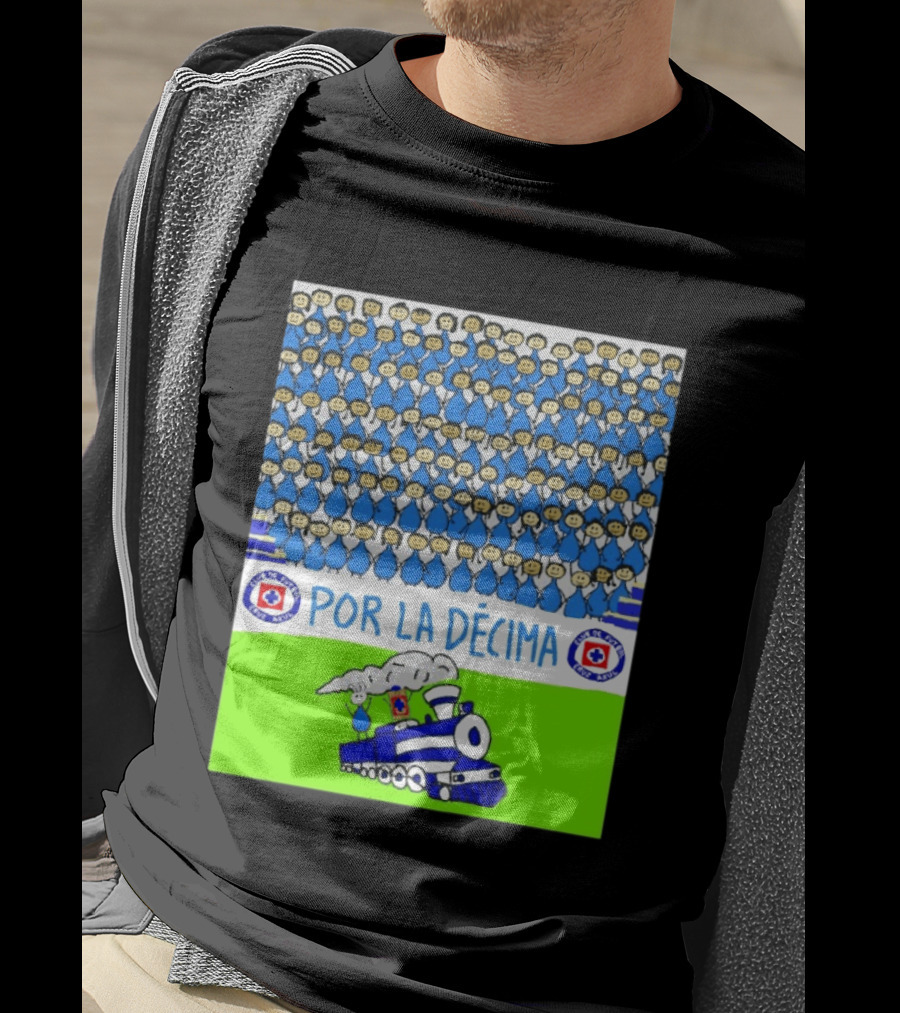 Crowd Celebrating Por La Décima With Train And Cruz Azul T-Shirt