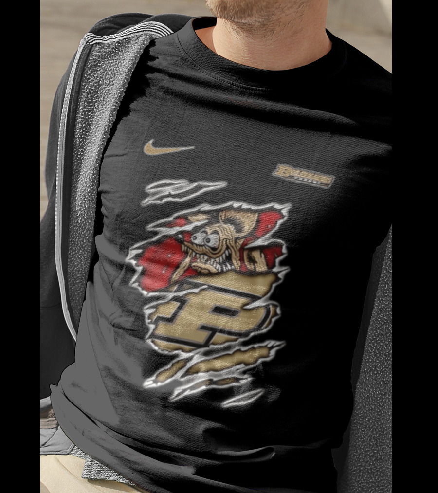 Nike Purdue Boilermakers Rat Fink Graphic NCAA Built To Not Bow T-Shirt