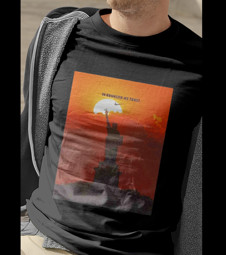 In Brunson We Trust New York Knicks Nike Liberty Sunset T-Shirt