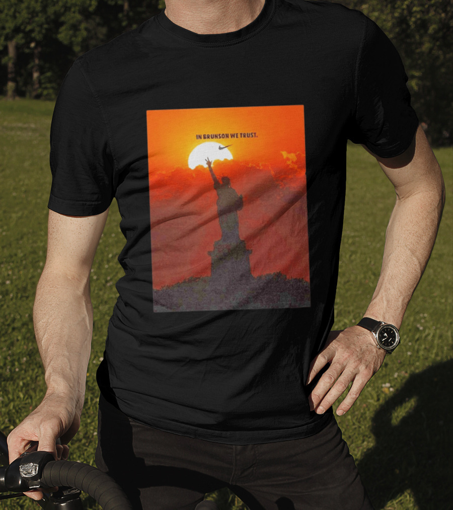 In Brunson We Trust New York Knicks Nike Liberty Sunset T-Shirt