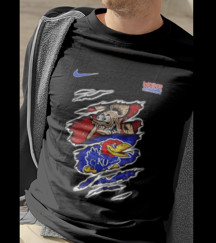 Kansas Jayhawks NCAA Nike Rat Fink Built To Not Bow KU Jayhawk T-Shirt