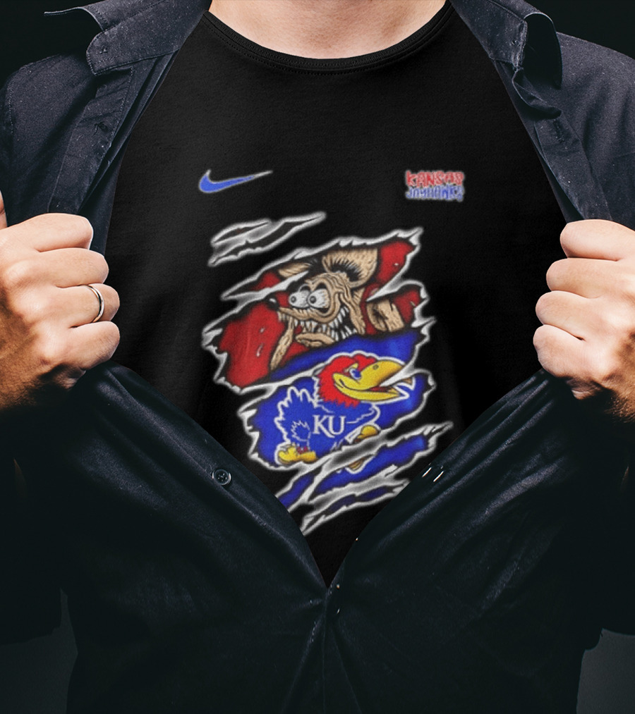 Kansas Jayhawks NCAA Nike Rat Fink Built To Not Bow KU Jayhawk T-Shirt