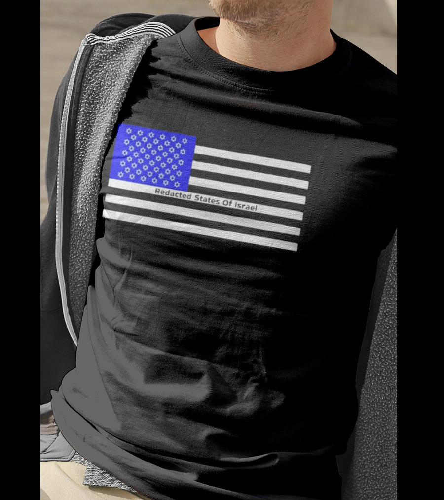 Redacted States Of Israel Flag With Stars And Stripes T-Shirt