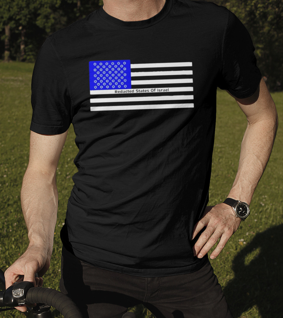 Redacted States Of Israel Flag With Stars And Stripes T-Shirt