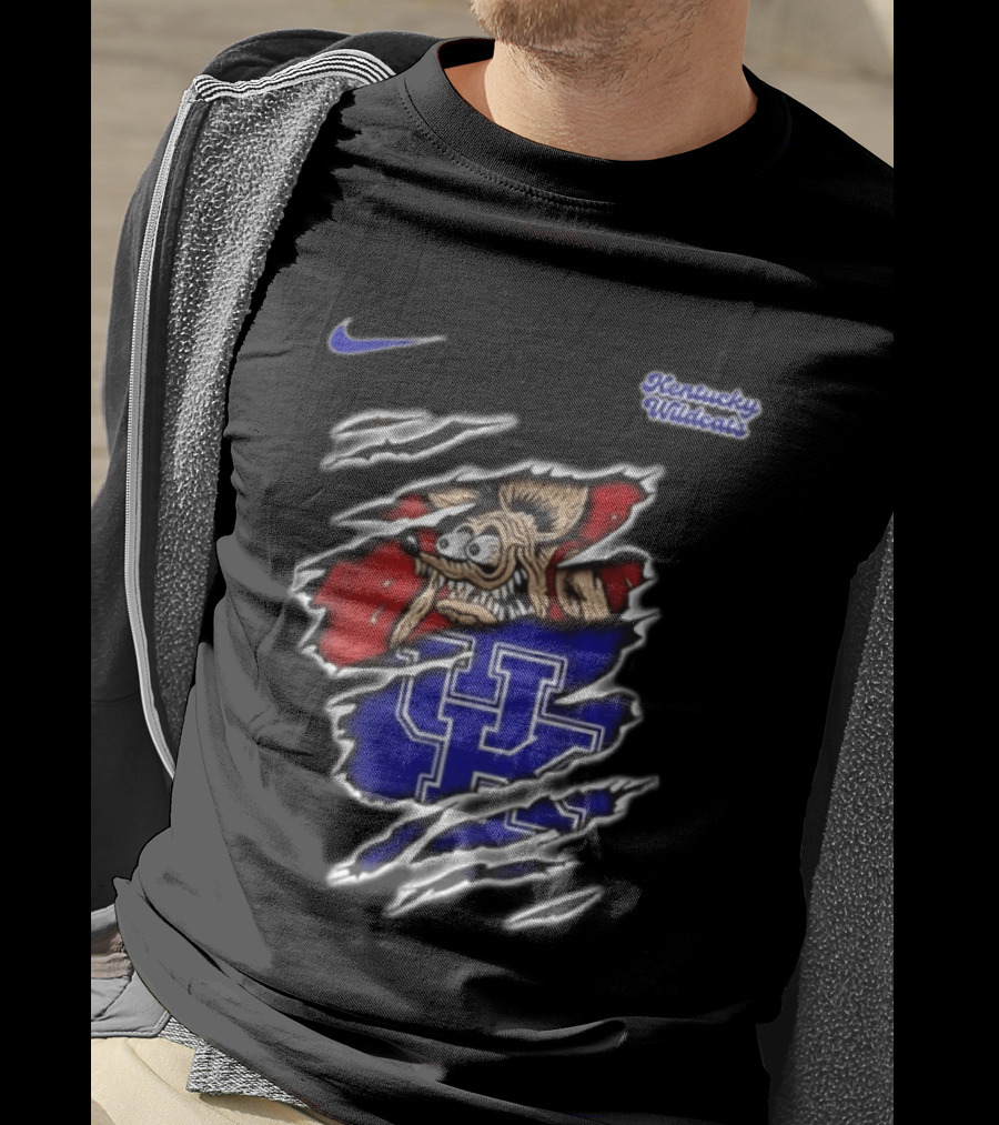 Kentucky Wildcats NCAA Nike Rat Fink Built Not To Bow Double Sided T-Shirt