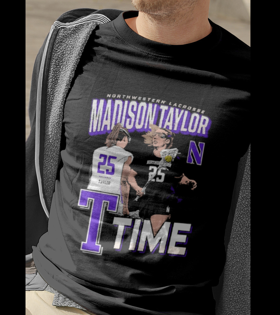 Northwestern Lacrosse Madison Taylor 25 Time T-Shirt