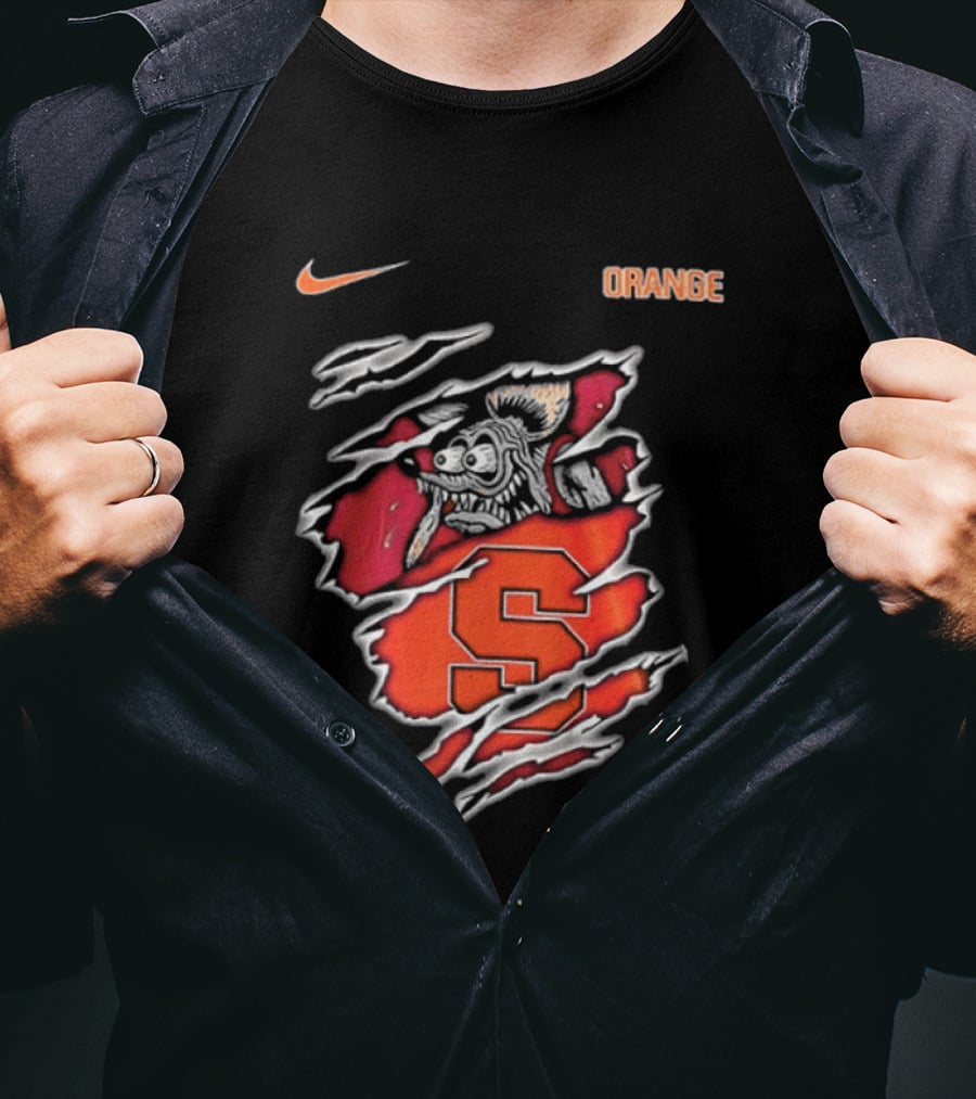 Nike Syracuse Orange S Logo Rat Fink Built To Not Bow T-Shirt