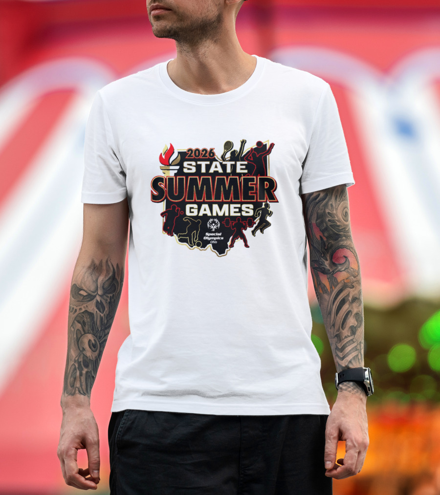 2026 State Summer Games Athletic Silhouettes And Torch T-Shirt