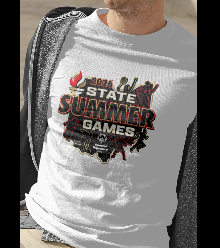 2026 State Summer Games Athletic Silhouettes And Torch T-Shirt