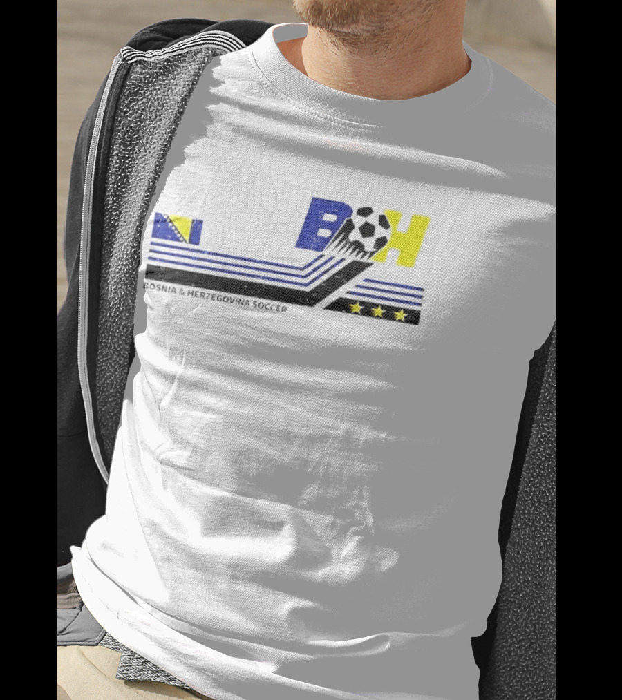 Bosnia Herzegovina Soccer BH Flag Three Stars Football T-Shirt