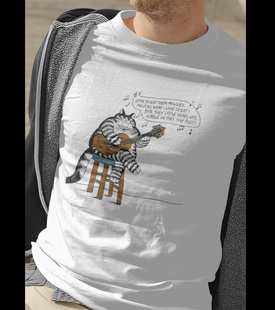 Cat Cartoon Love To Eat Them Mousies Bite Their Little Heads Off Melody T-Shirt