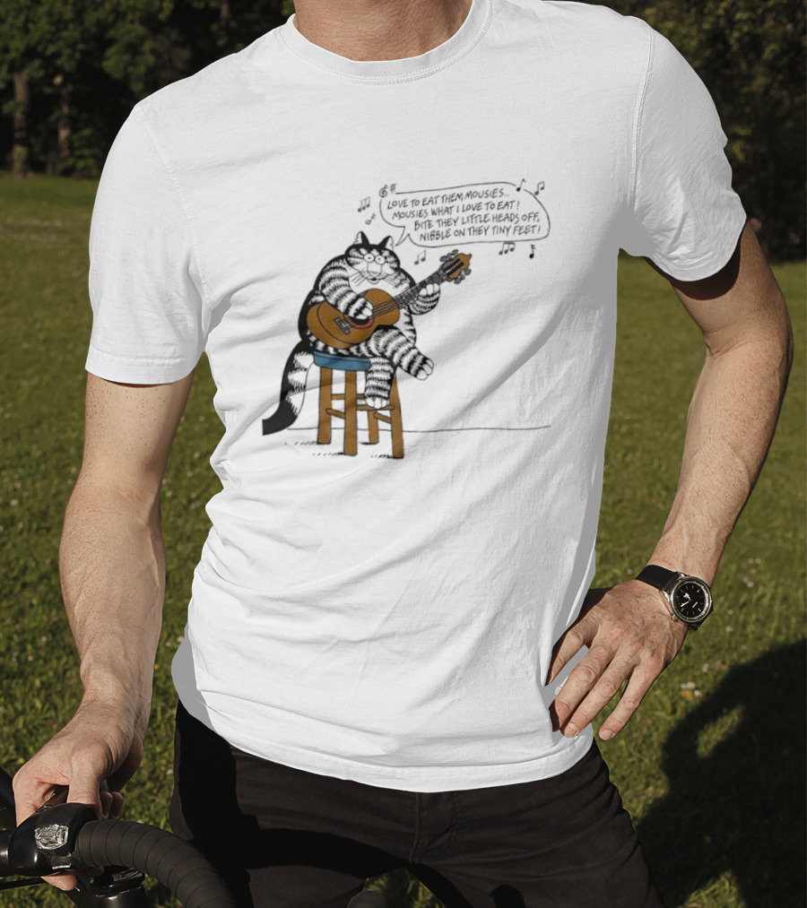 Cat Cartoon Love To Eat Them Mousies Bite Their Little Heads Off Melody T-Shirt