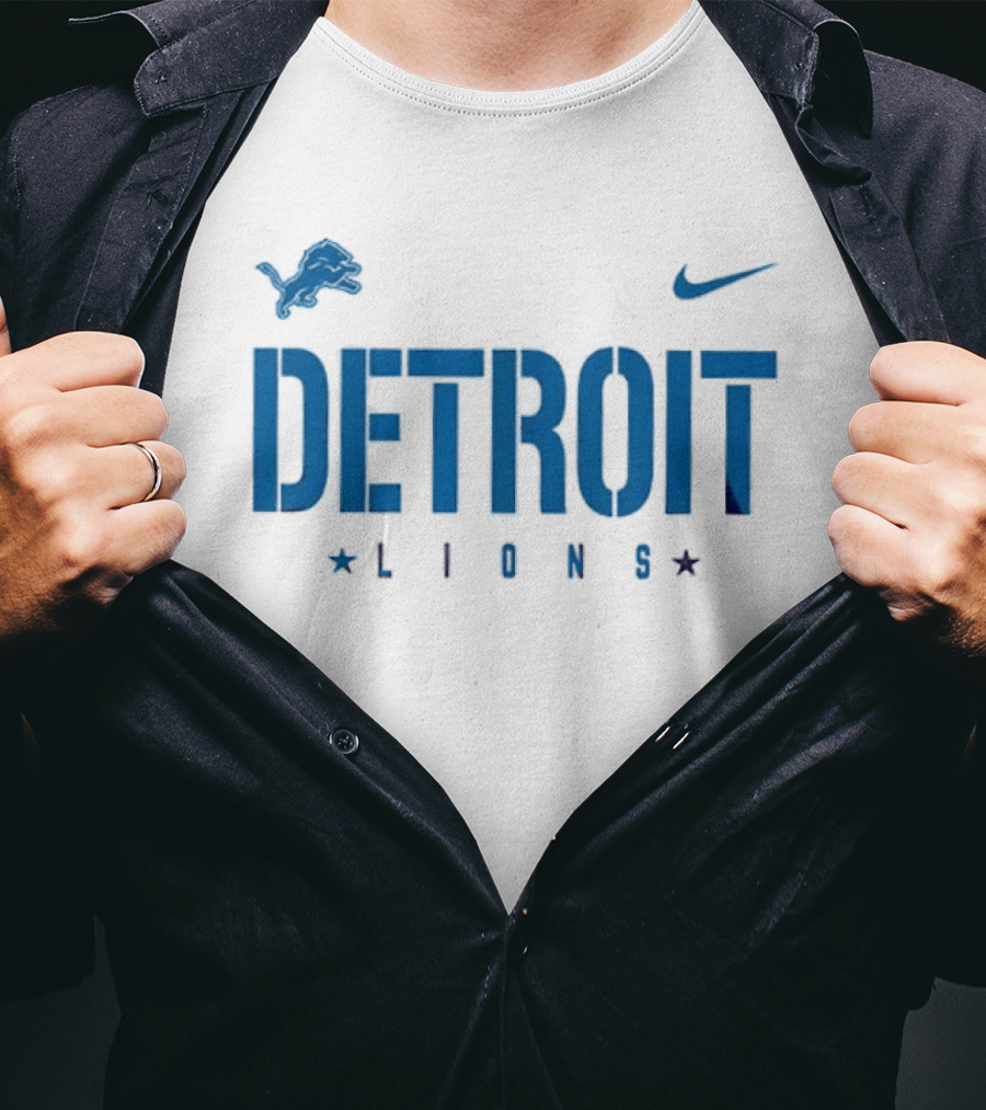 Detroit Lions Nike Collaboration With Star Accents T-Shirt