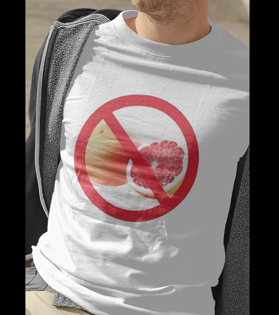 Grapefruit Prohibition Medical Alert Symbol Drug Interaction Caution T-Shirt