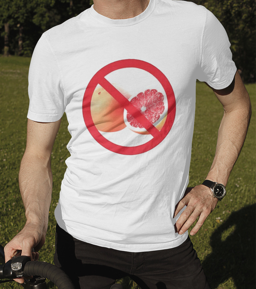 Grapefruit Prohibition Medical Alert Symbol Drug Interaction Caution T-Shirt
