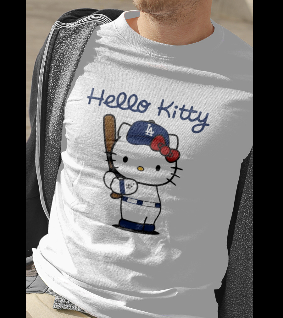 Hello Kitty Los Angeles Dodgers MLB Baseball Player T-Shirt
