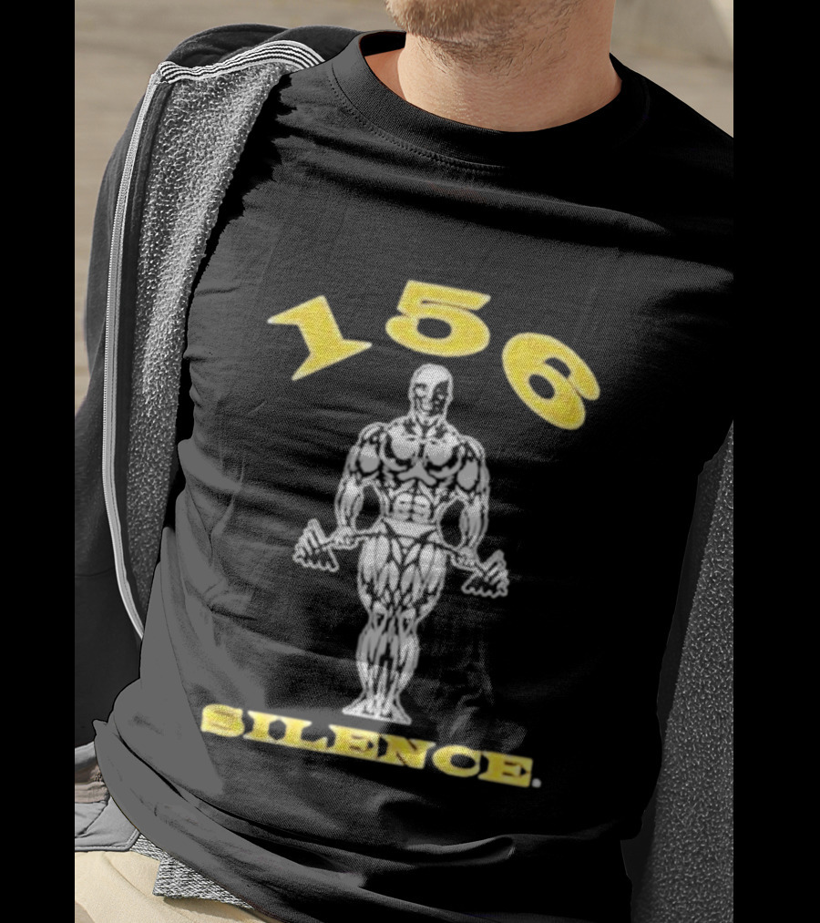 156 Silence Bodybuilder Icon Fitness Motivation T-Shirt