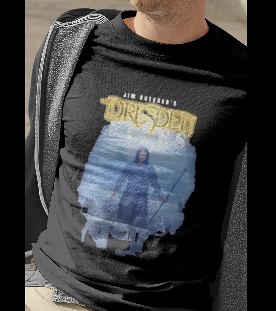 Jim Butcher's Dresden Files Man Holding Staff T-Shirt