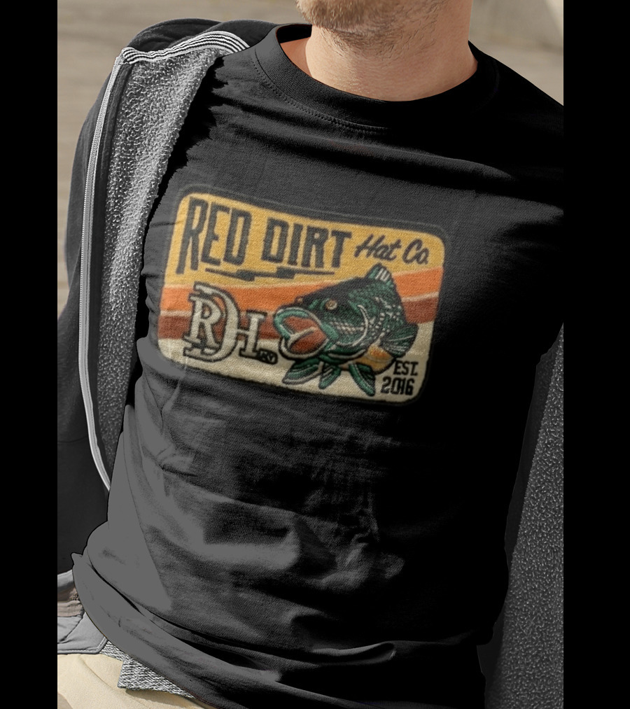 Red Dirt Hat Co Fish Patch RDH Est 2016 T-Shirt