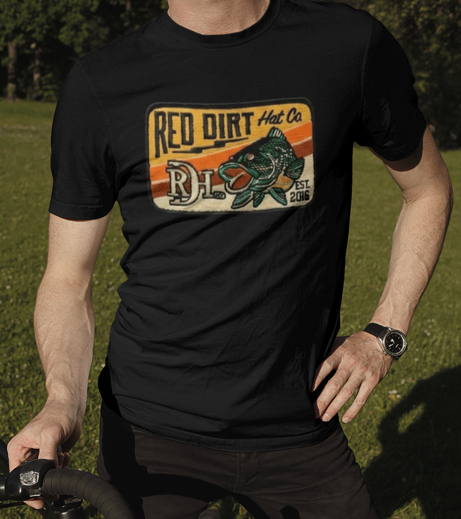 Red Dirt Hat Co Fish Patch RDH Est 2016 T-Shirt