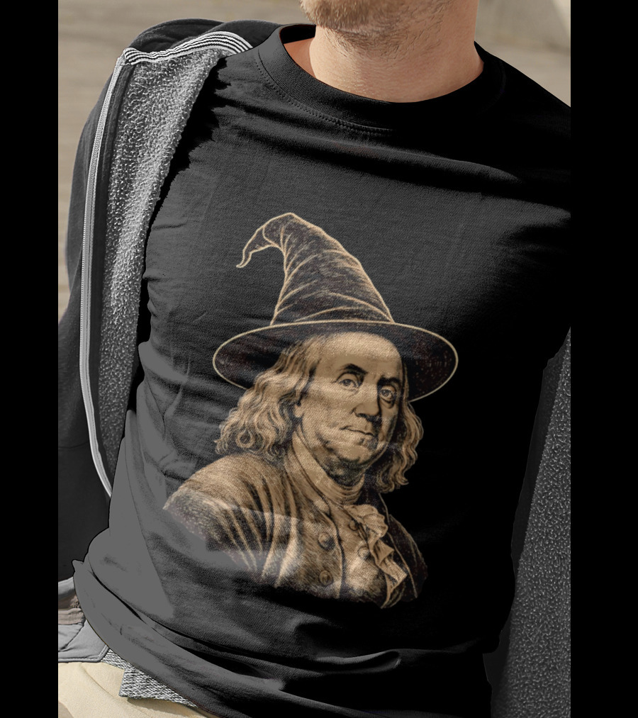 Wizard Benjamin Franklin Witch Hat T-Shirt