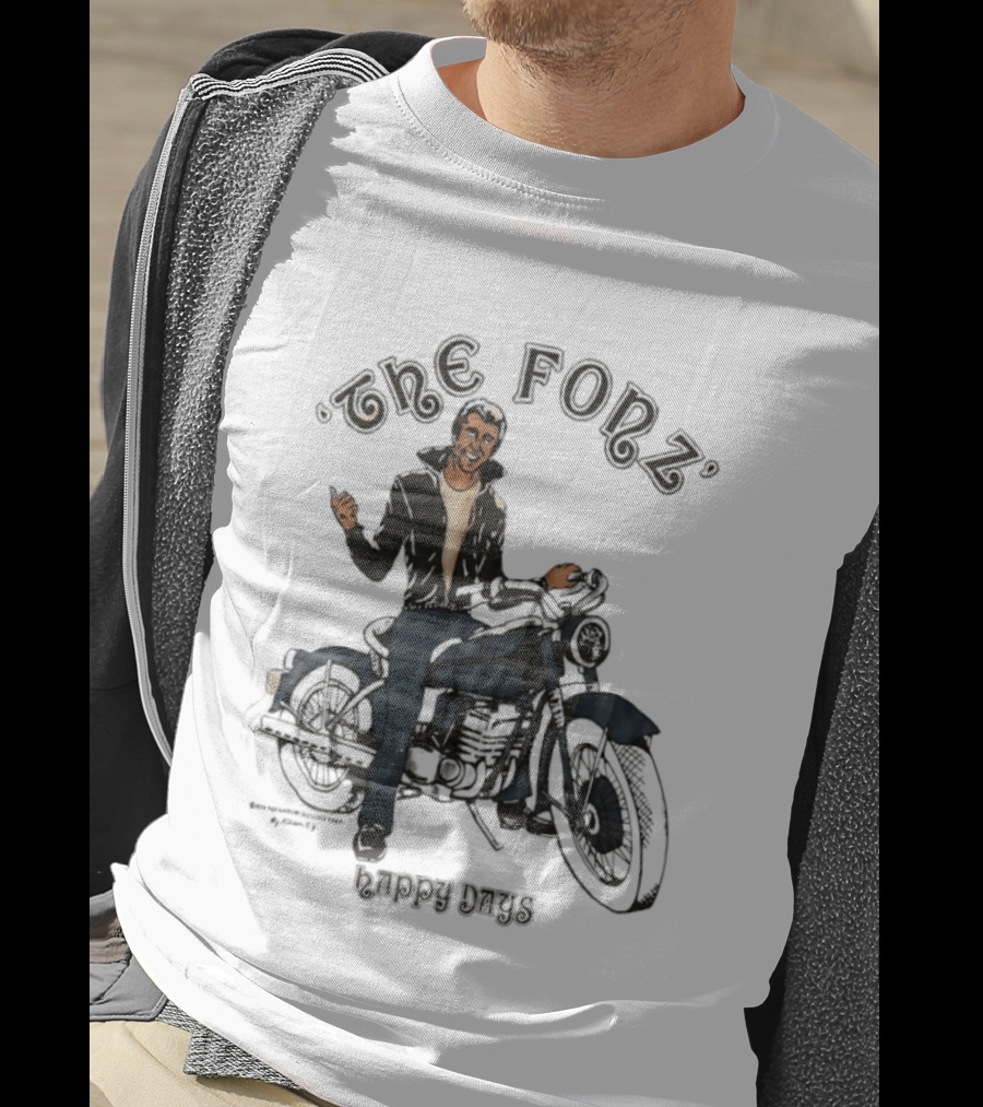 The Fonz Happy Days Motorcycle Coolness Retro 70s Vibes T-Shirt