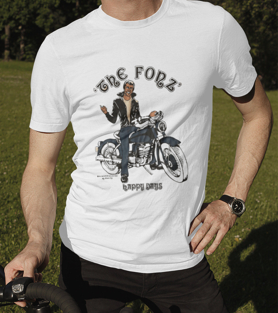 The Fonz Happy Days Motorcycle Coolness Retro 70s Vibes T-Shirt