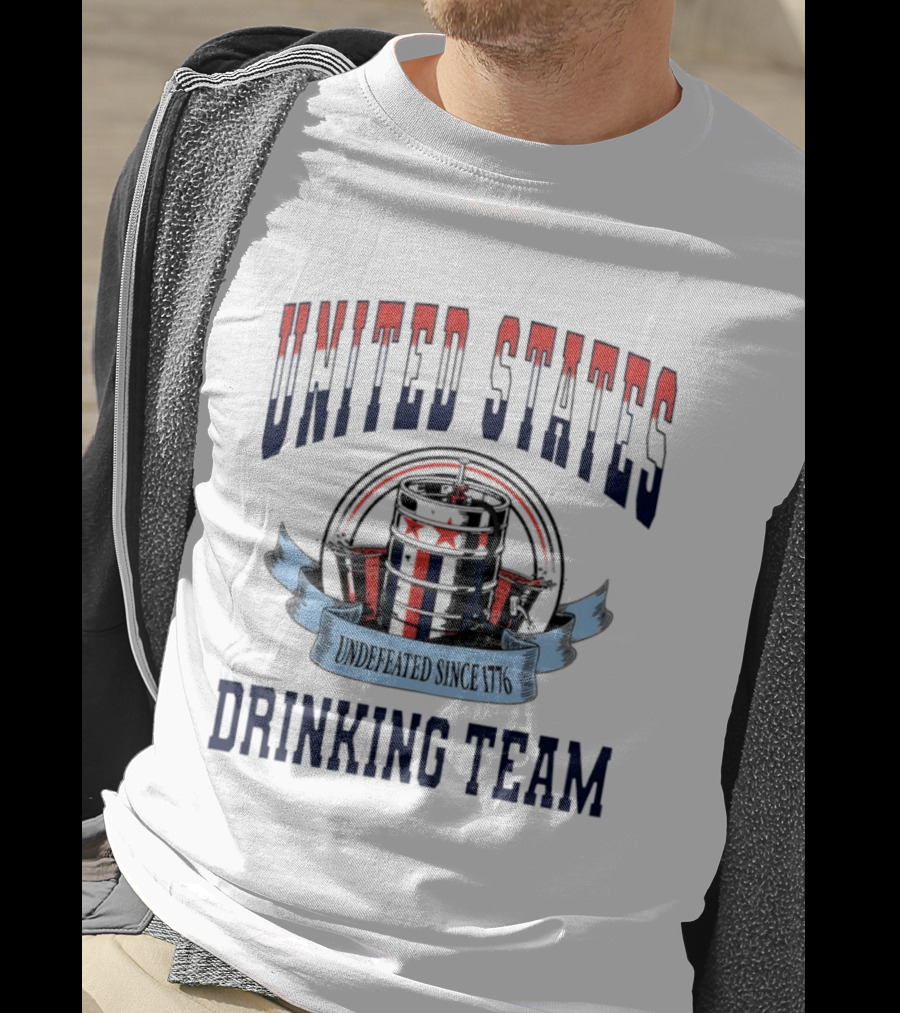 United States Drinking Team Undefeated Since 1776 Beer Barrel T-Shirt