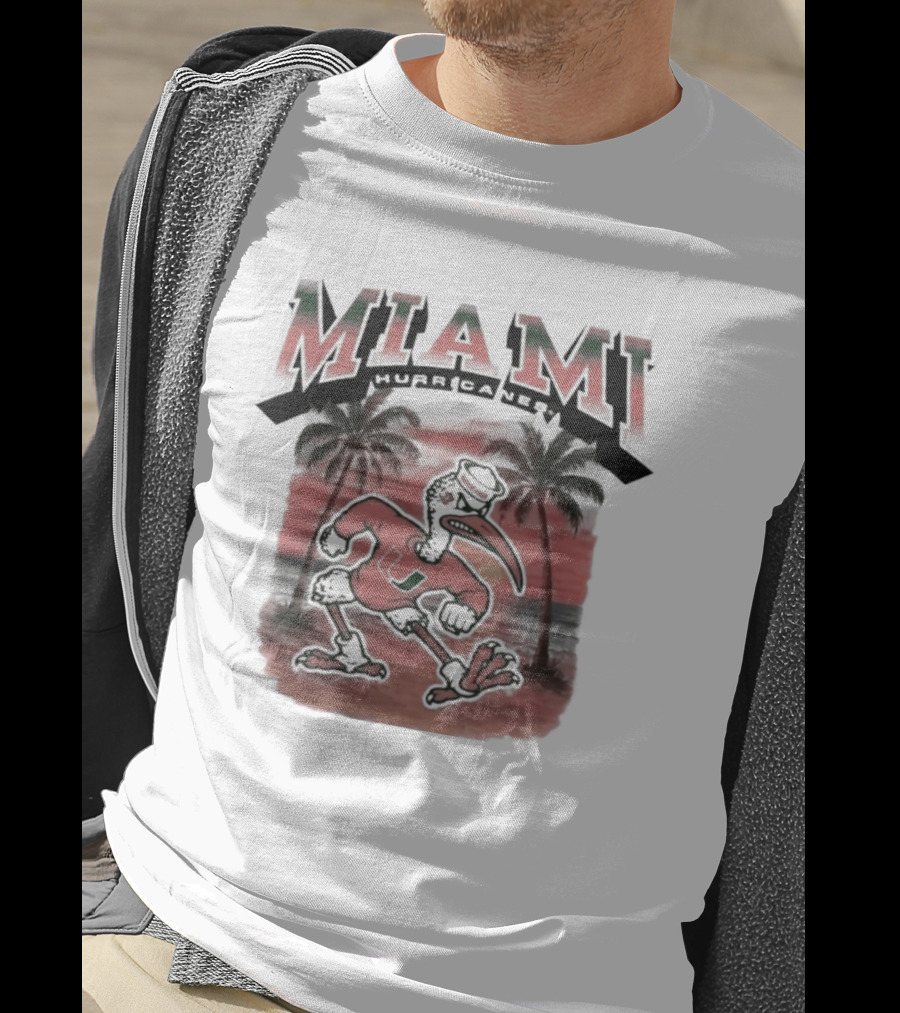 Miami Hurricanes NCAA Sebastian Fire Alarm Sunset Palms T-Shirt