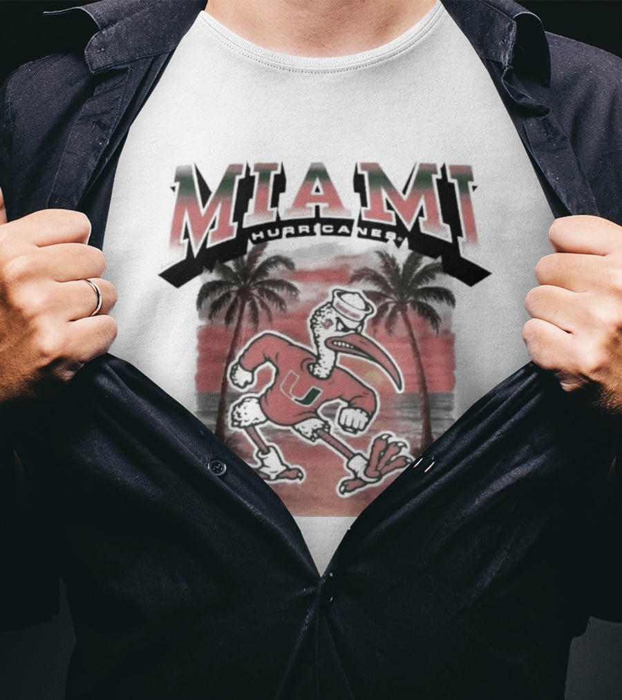 Miami Hurricanes NCAA Sebastian Fire Alarm Sunset Palms T-Shirt