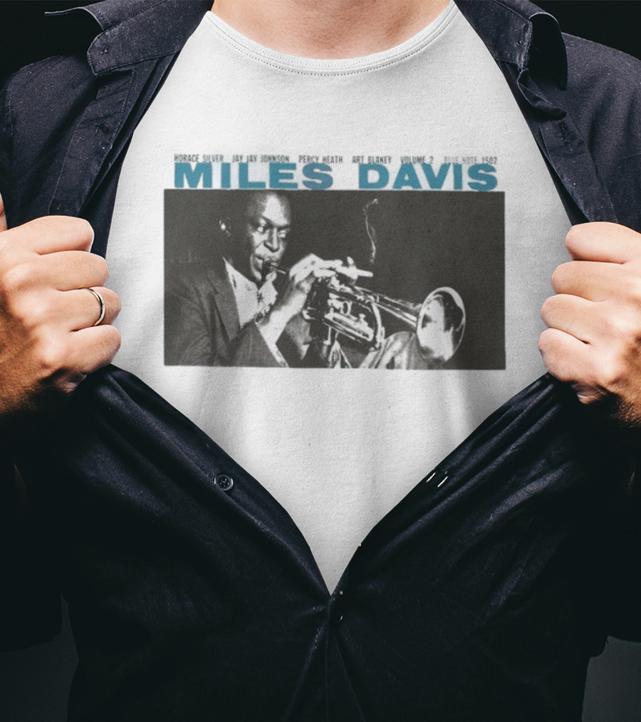 Miles Davis Volume 2 Jazz Horace Silver JJ Johnson Black And White Album Cover T-Shirt