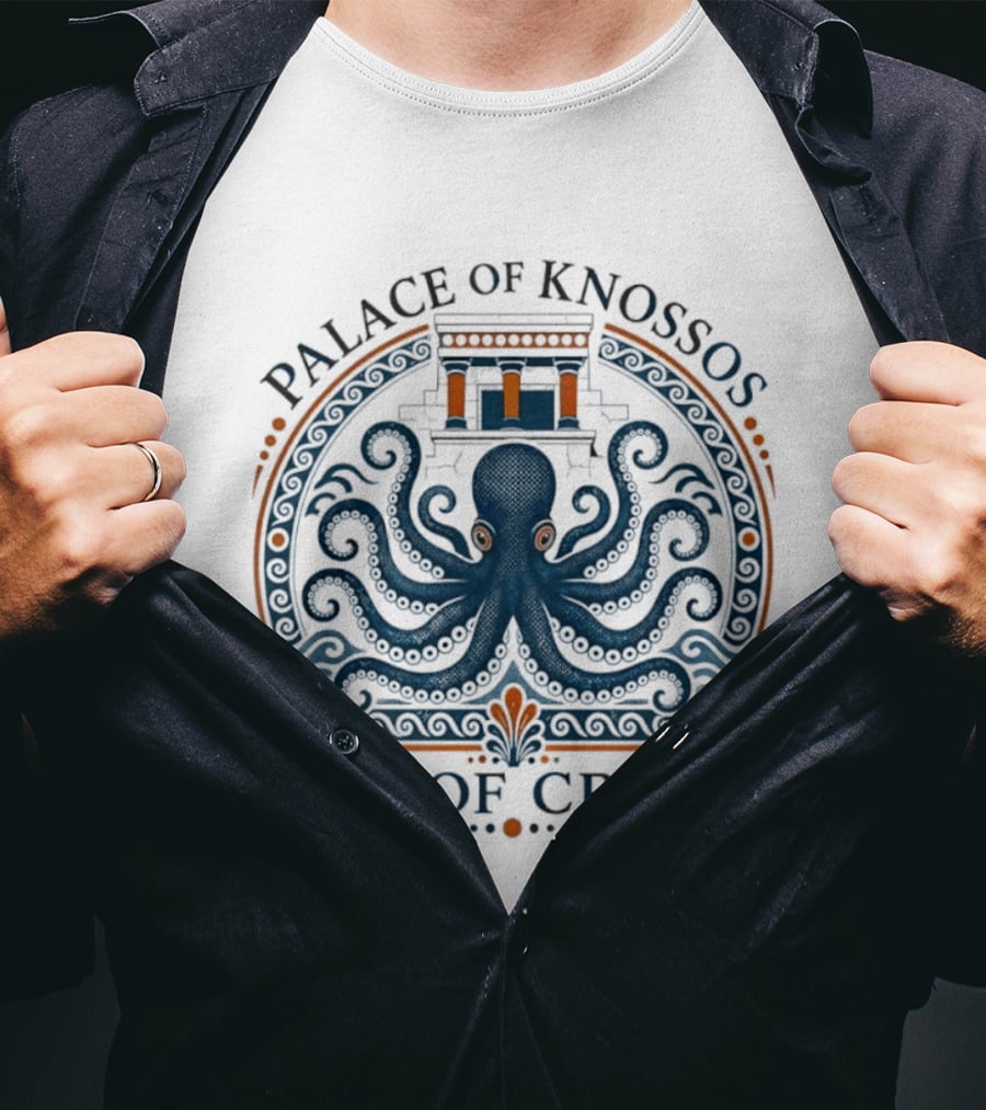 Palace Of Knossos Octopus Motif Isle Of Crete T-Shirt