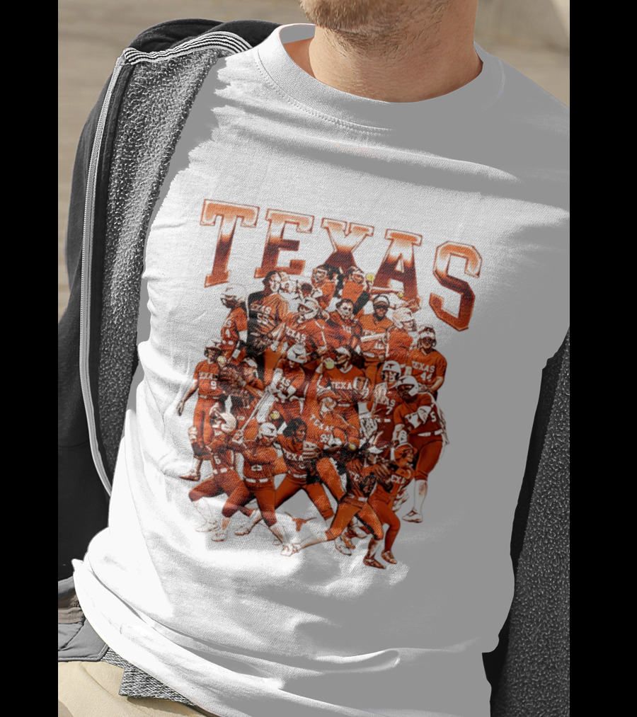 Texas Longhorns Softball Team Collage NCAA Sports Apparel Fan Gear T-Shirt