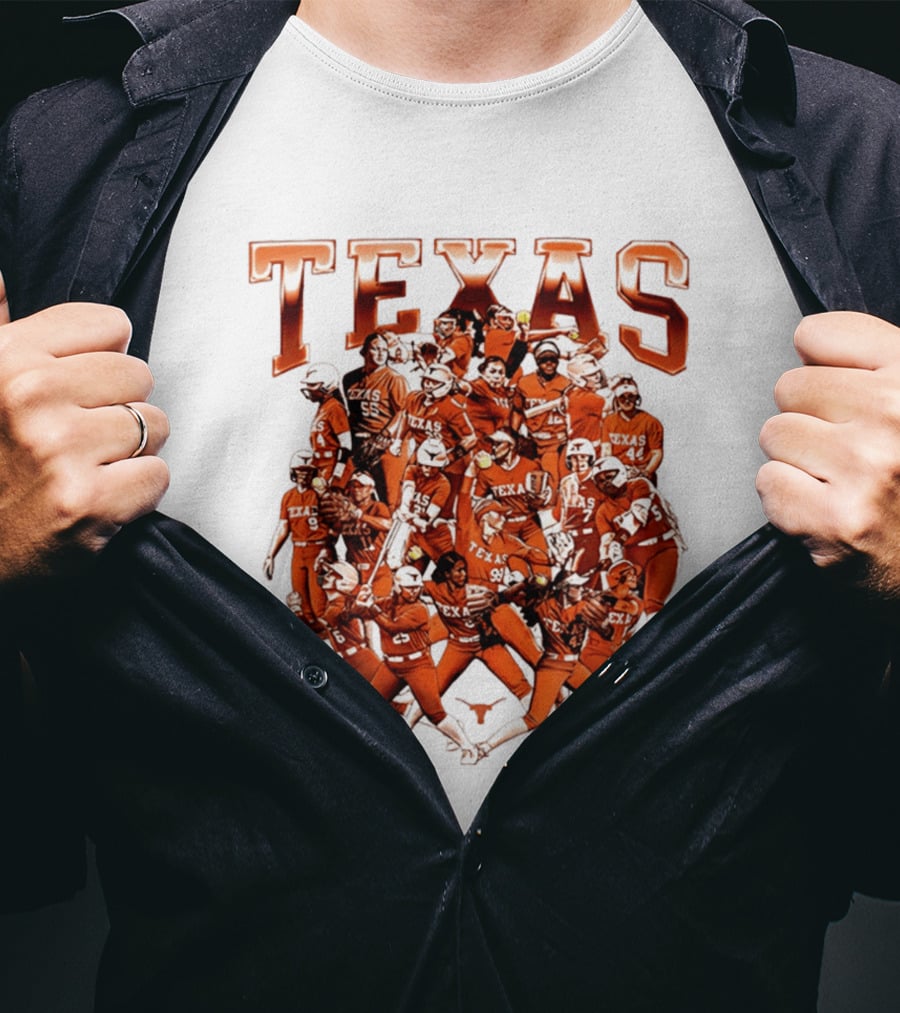 Texas Longhorns Softball Team Collage NCAA Sports Apparel Fan Gear T-Shirt