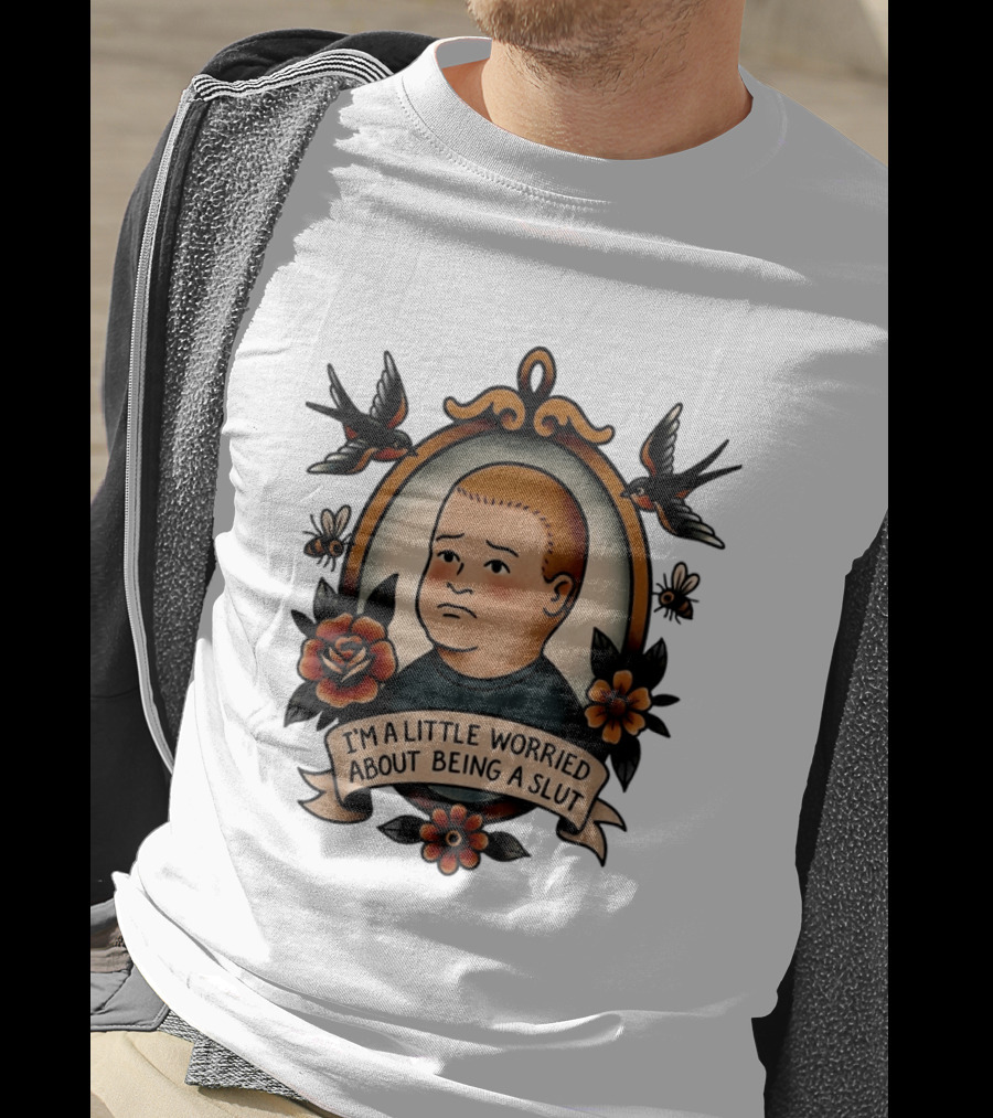 Bobby Hill I'm A Little Worried About Being A Slut Vintage Tattoo T-Shirt
