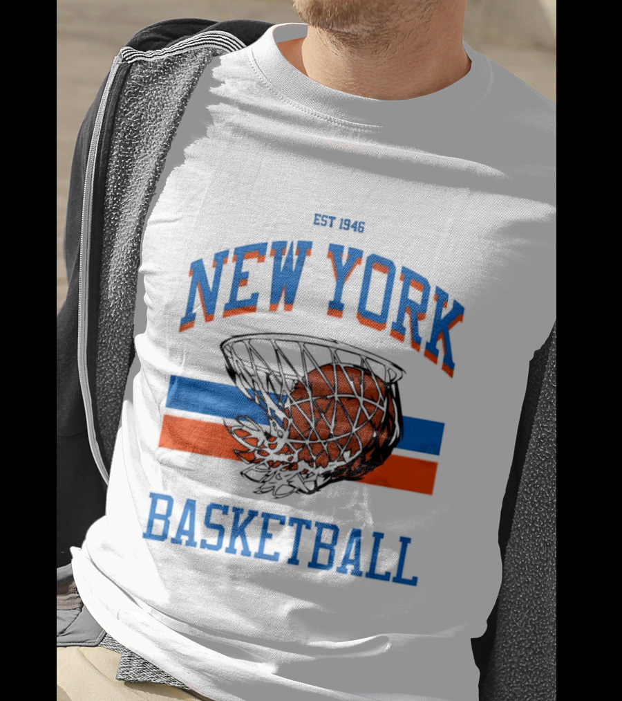 New York Basketball Est 1946 Slam Dunk Net T-Shirt
