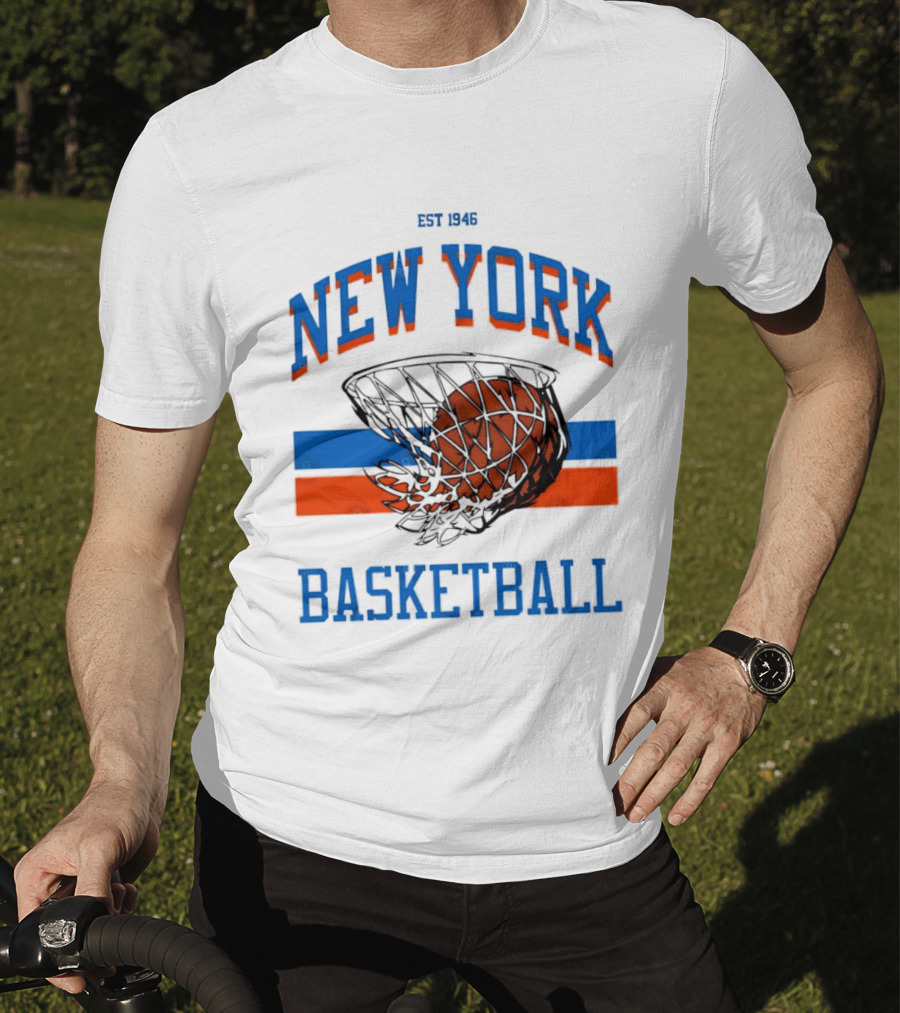 New York Basketball Est 1946 Slam Dunk Net T-Shirt