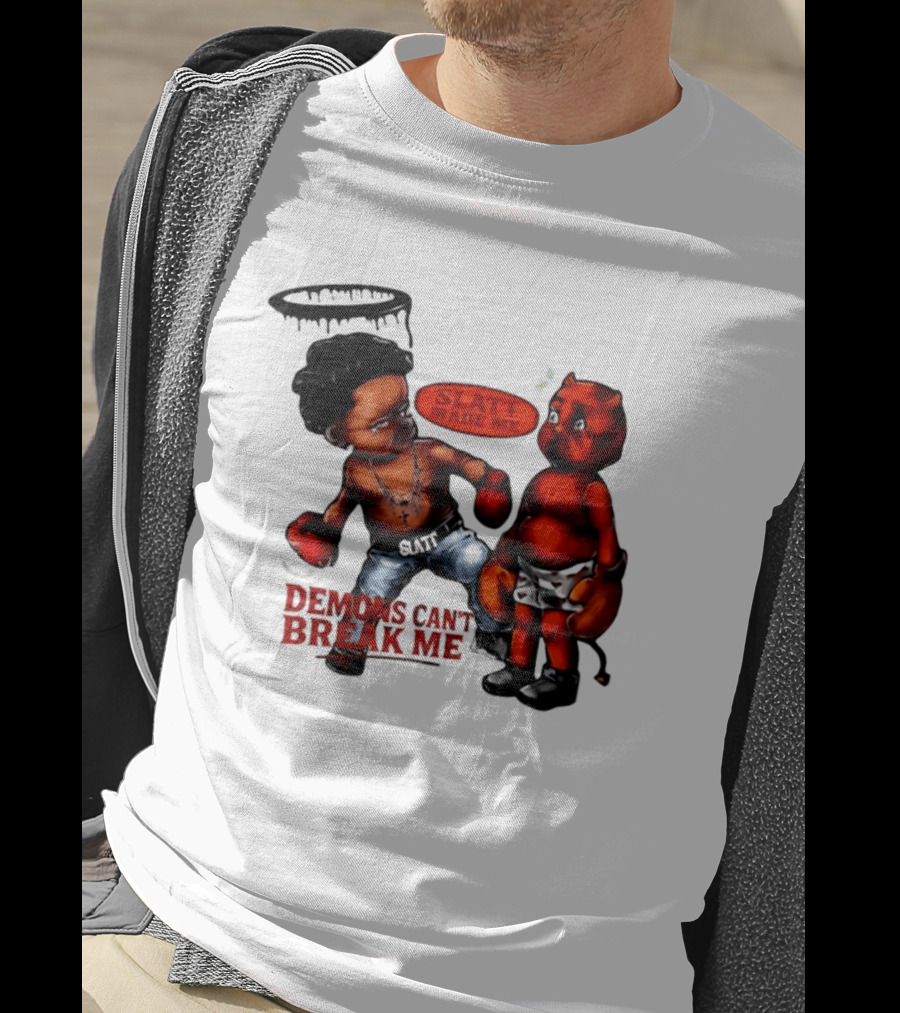 Demons Can't Break Me Slatt Made Me Boxing Halo Devil T-Shirt